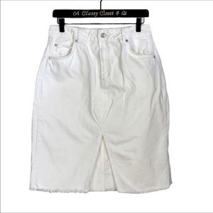 Topshop Moto White Denim Skirt 10